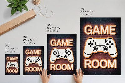 Decorative poster Neon sign controller black background