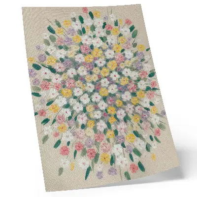 Decorative poster with colorful pastel flowers and leaves