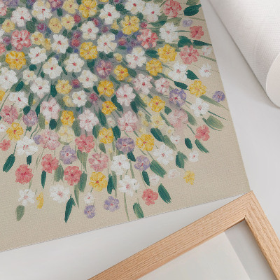 Decorative poster Colorful flowers pastel leaves freshness