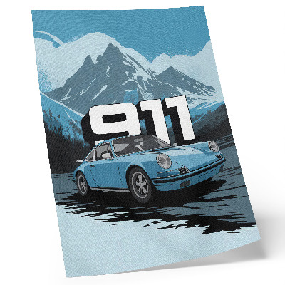Poster Classic car mountain background large lettering