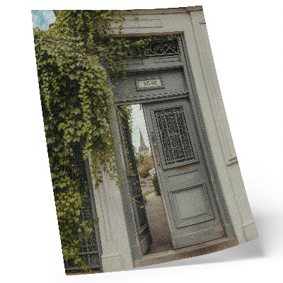 Premium wall art Antique door with ivy, mysterious path