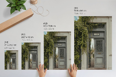 Premium wall art Antique door with ivy, mysterious path