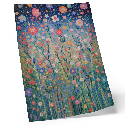 Decorative poster Beautiful flowers against the starry sky