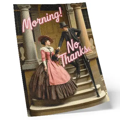 Poster historical costumes with pastel script accents