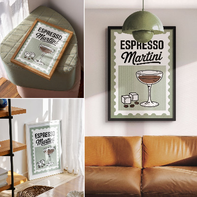 Art print Espresso martini vintage style graphics