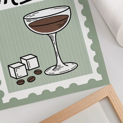 Art print Espresso martini vintage style graphics