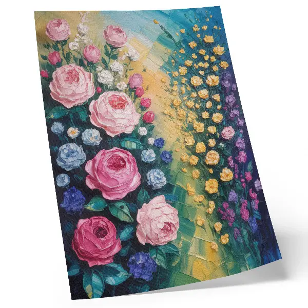Premium wall art flowers, roses, and vivid abstract colors
