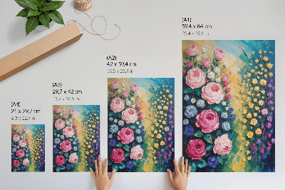 Premium wall art Flowers, roses, vivid colors, abstract atmosphere