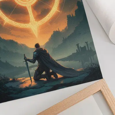Enchanting landscape magical symbol knight decorative poster decorative wall art poster