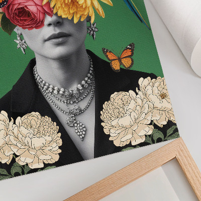 Poster Flowers, birds, butterflies, elegant figures, surrealism