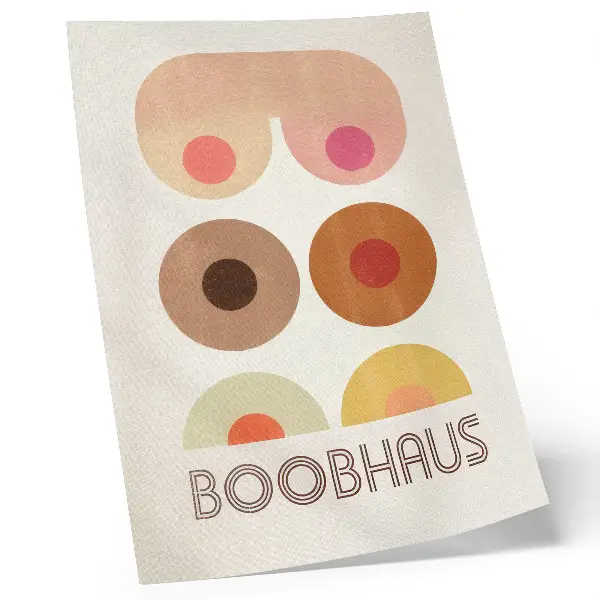 Bauhaus style graphic wall art premium boobhaus print