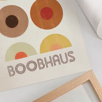 Bauhaus style graphic wall art premium boobhaus print