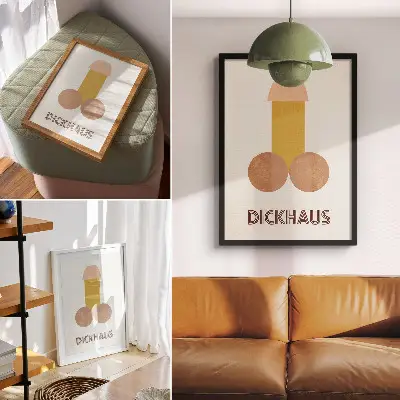 Bauhaus style decorative poster Dickhaus graphic print