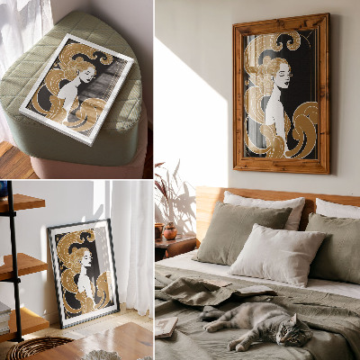 Decorative poster Elegant woman artistic lines contrast