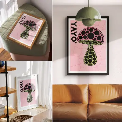 Premium Wall Art modern geometric mushroom graphic design