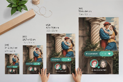 Decorative poster Love scene classic atmosphere green arrangement