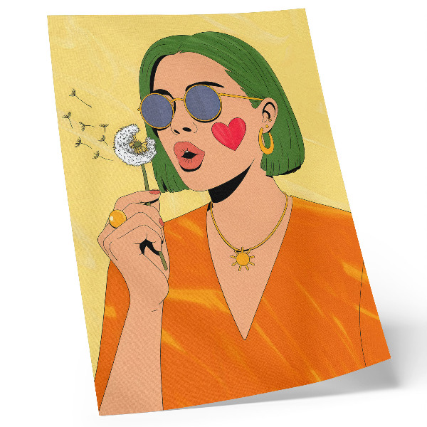 Premium wall art Pop art illustration with green hair