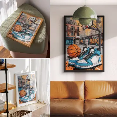 Graffiti city playground wall art modern style premium print