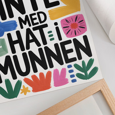 Poster Black letters colorful strokes modern style