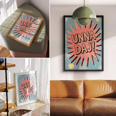 Art print Dynamic colors and contrasting lettering