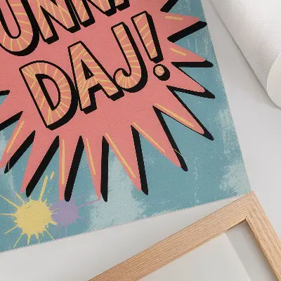 Art print with dynamic colors and contrasting lettering