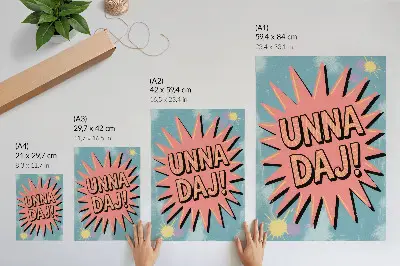 Art print with dynamic colors and contrasting lettering