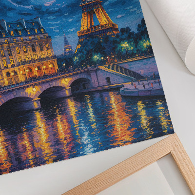 Premium wall art Paris at night, full moon, Eiffel Tower