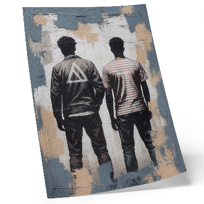 Decorative poster Two young people in a modern style