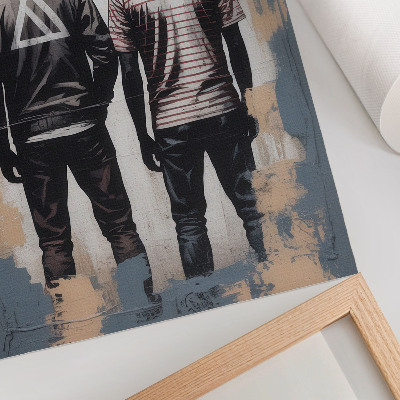 Decorative poster Two young people in a modern style