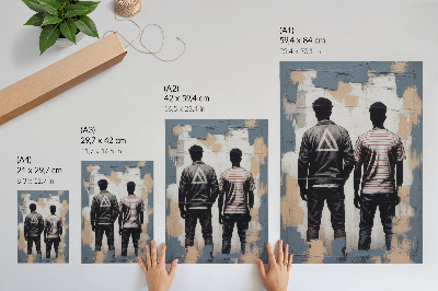Decorative poster Two young people in a modern style