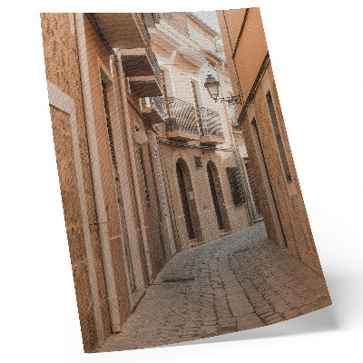 Decorative poster Narrow street, stone buildings, warm shades