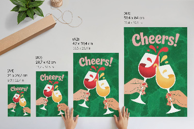 Premium wall art Colorful glasses green background dynamic style