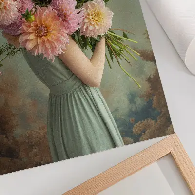 Boho pastel flowers art print nature-inspired floral elegance and harmony poster