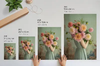 Boho pastel flowers art print nature-inspired floral elegance and harmony poster