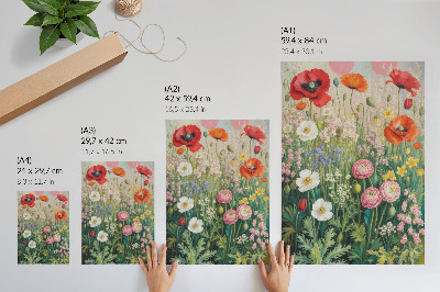 Art print A floral riot of colors full of life and energy