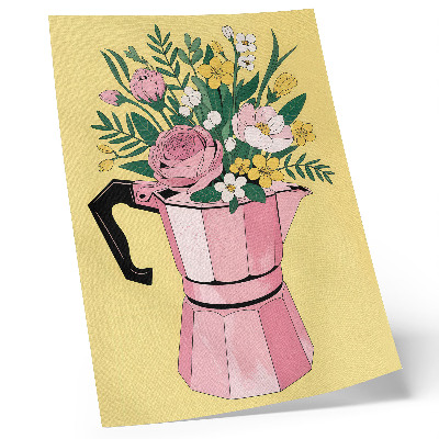 Premium wall art Modern illustration with a pink coffee pot