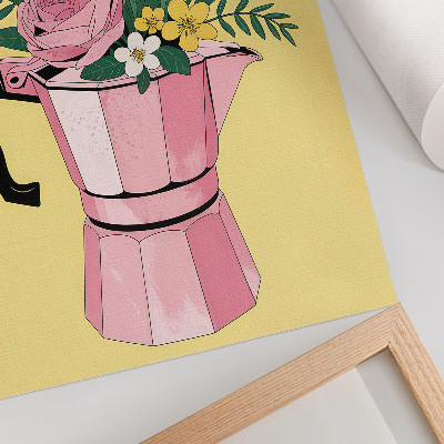 Premium wall art Modern illustration with a pink coffee pot