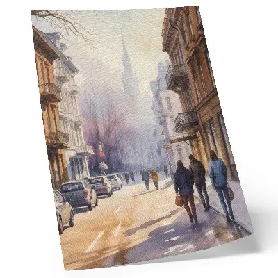 Poster city street with winter trees and a peaceful atmosphere