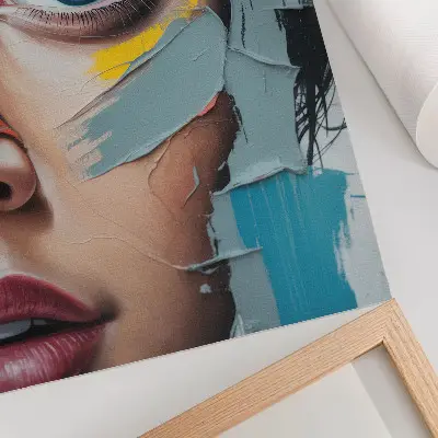 Art print moving abstraction featuring energetic colors and diverse textures