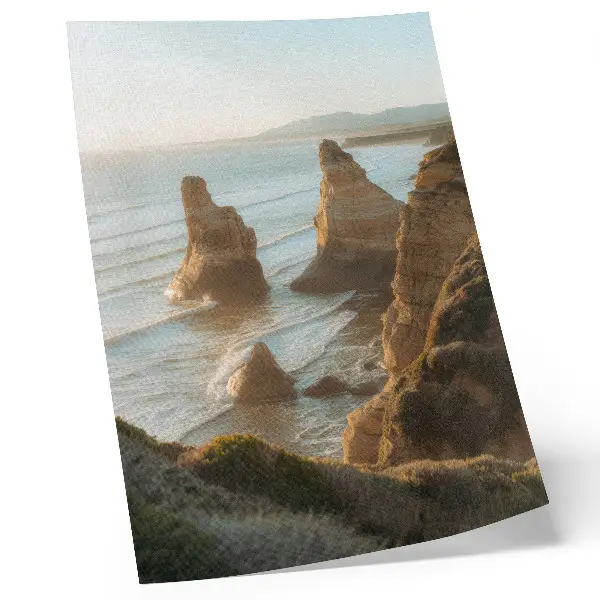 Premium wall art rocky cliffs at sunset by the sea