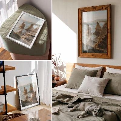 Premium wall art Rocky cliffs sea sunset