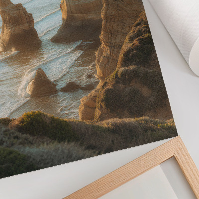 Premium wall art Rocky cliffs sea sunset
