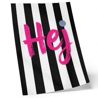 Decorative poster Black and white stripes contrast with the pink lettering