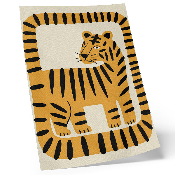 Poster Tiger in a graphic style with intense colors