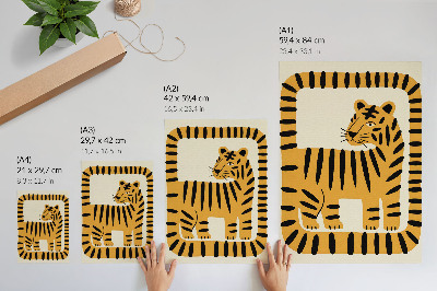 Poster Tiger in a graphic style with intense colors