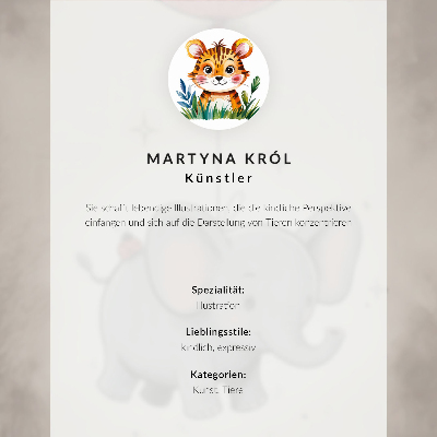Poster Tiger in a graphic style with intense colors