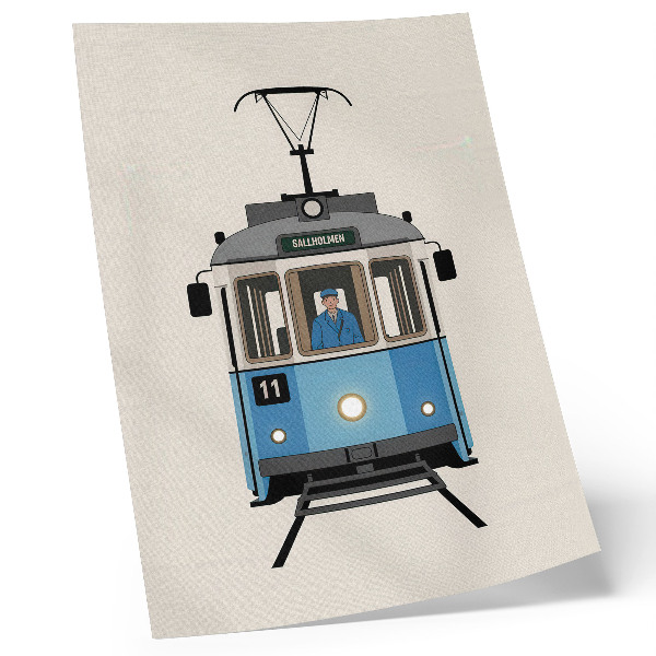 Premium wall art Retro tram in a minimalist style