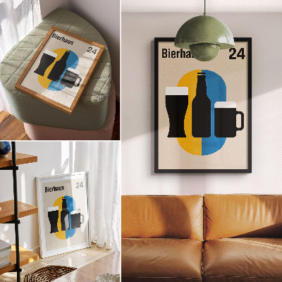 Decorative poster Contrasting colors and geometric forms