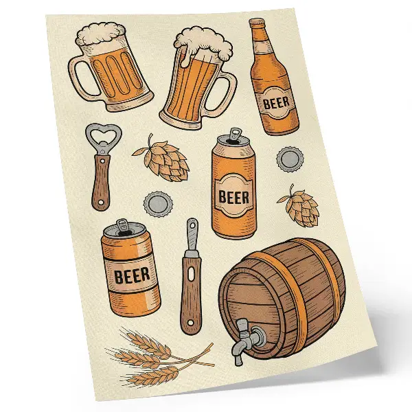 Poster beer elements with a vintage cozy atmosphere
