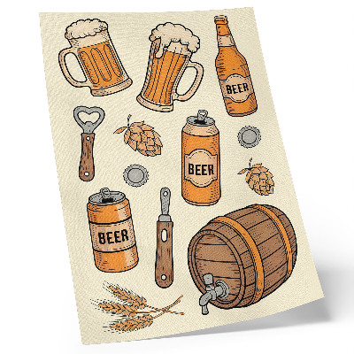 Poster Beer elements retro cozy atmosphere vintage style